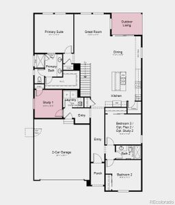 Structural options added include: outdoor living area, study.