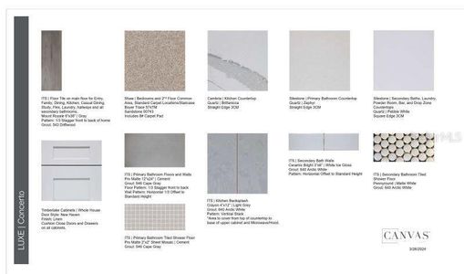 Design Selections. Home is currently under construction, selections subject to change.