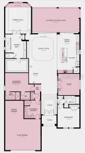 Structural options added include: Gourmet kitchen, study in place of flex, bay window at primary suite, 8' interior doors, tray ceilings at primary suite and gathering room, extended covered lanai, tandem garage, and attic stairs at garage.