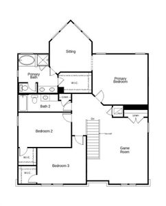 This floor plan features 3 bedrooms, 2 full baths, 1 half bath and over 2,700 square feet of living space.