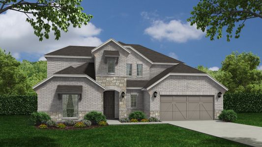 Plan 1684 Elevation B with Stone by American Legend Homes