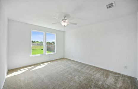 Spacious owner's suite with large windows *real home pictured