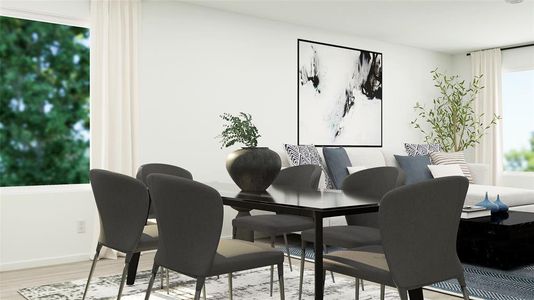 Dining area featuring light hardwood / wood-style flooring