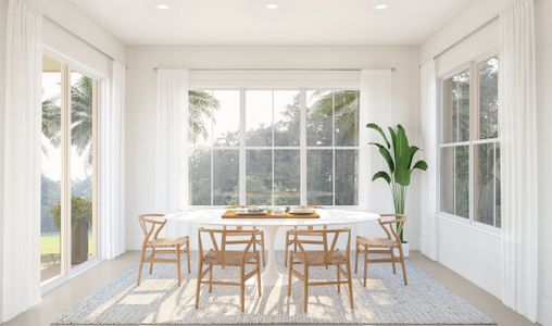 Plenty of natural light in dining area