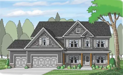 New construction Single-Family house 1040 Tupelo Ln, Loganville, GA 30052 plan (GA)Wilmington A.2 3 Front Entry - image
