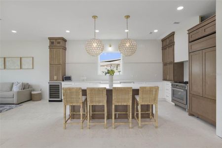 Sleek and elegant kitchen with Serena and Lily accents.