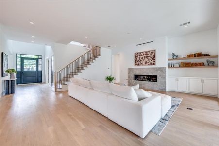 Living room featuring light hardwood / wood-style flooring