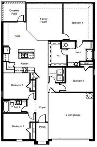 D.R. Horton's Texas Cali floorplan - All Home and community information, including pricing, included features, terms, availability and amenities, are subject to change at any time without notice or obligation. All Drawings, pictures, photographs, video, square footages, floor plans, elevations, features, colors and sizes are approximate for illustration purposes only and will vary from the homes as built.