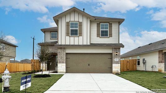 New construction Single-Family house 15534 Lemon Pepper Creek, Von Ormy, TX 78073 The Kate- photo 0