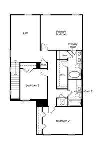 This floor plan features 3 bedrooms, 2 full baths, 1 half bath and over 2,100 square feet of living space.