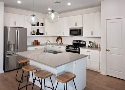 Kitchen with pendant lighting