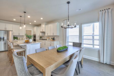 The island overlooks the dining area and great room.