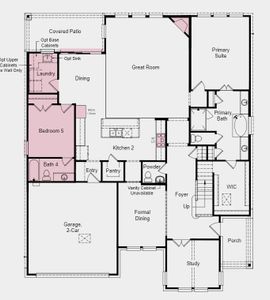 Structural options include: bedroom 5 and bath 5 in lieu of tandem garage, gourmet kitchen 2, interior fireplace.