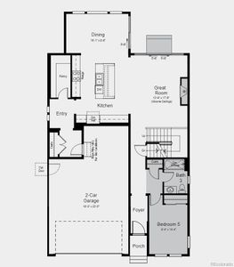 Structural options added include: first floor guest suite, 12' sliding glass door, modern fireplace.