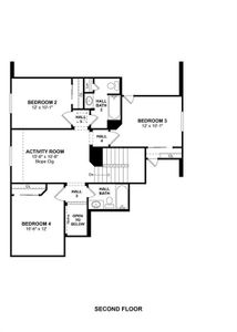 The Palmer II floor plan by K. Hovnanian Homes. 2nd Floor shown. *Prices, plans, dimensions, features, specifications, materials, and availability of homes or communities are subject to change without notice or obligation.