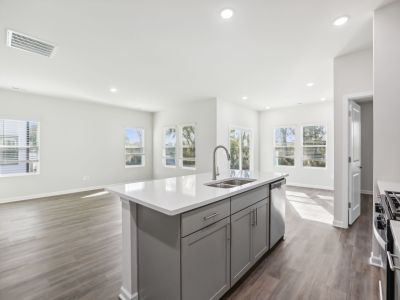 Kitchen in the Chandler floorplan at a Meritage Homes community in Angier, NC.