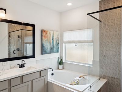 Primary luxury bath with shower and soaking tub