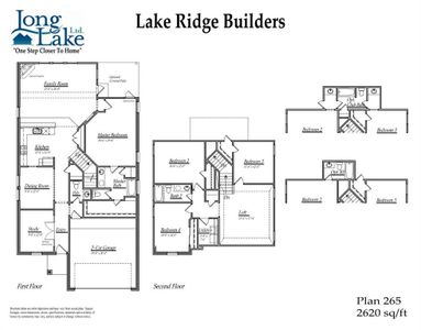 Plan 265 features 4 bedrooms, 3 full baths, 1 half bath, and over 2,600 square feet of living space.