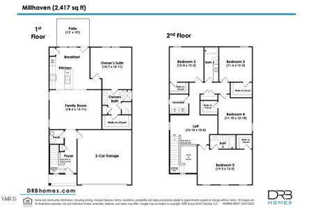 Millhaven 5 Bed - 3.5 Bath Floor Plan