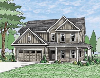 New construction Single-Family house 118 Harmony Farms Orch, Eatonton, GA 31024 plan (GA)Hunter A 2 Front Entry - image