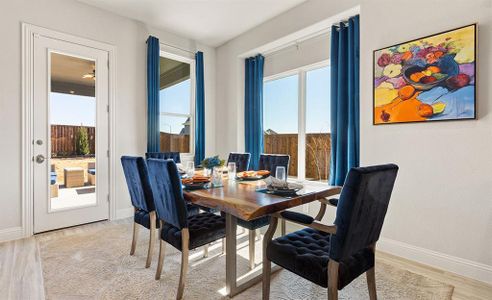 Dining space featuring light wood-type flooring