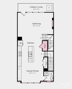 Structural options added include: additional storage at second floor, linear fireplace in gathering room, shower ledge in owner's bath.