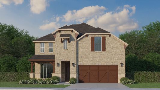 Plan 1542 Elevation B w/ Stone by American Legend Homes