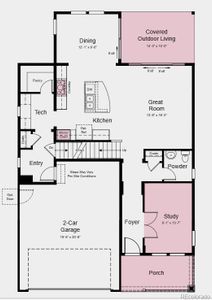 Structural options added include: 12' sliding glass doors to covered patio, study, built in appliances, tub and shower in primary bath.