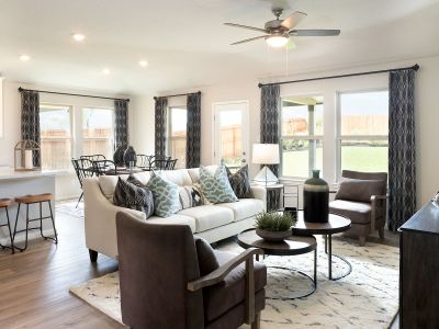 Relax in the spacious family room.