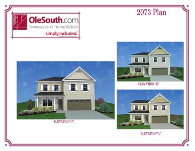 New construction Single-Family house 3631 Pin Hook Rd, Antioch, TN 37013 plan 2073 Elevation JKL - image