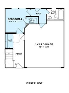 The Amalfi floor plan by K. Hovnanian Homes. 1st Floor shown. *Prices, plans, dimensions, features, specifications, materials, and availability of homes or communities are subject to change without notice or obligation.