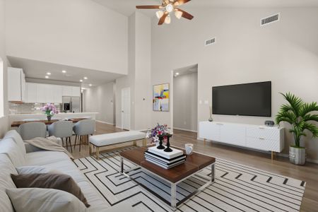 Open concept living space. Note: Sample product photo - actual exterior and interior selections may vary by homesite