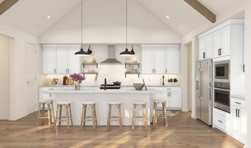 Kitchen with pendant lighting