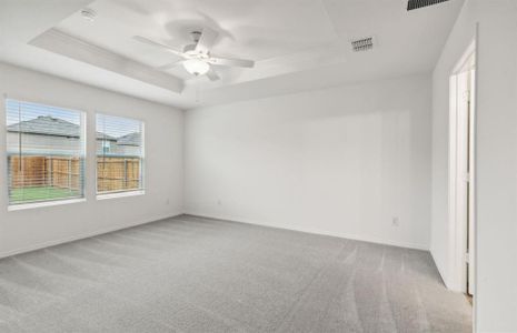 Elegant owner's suite with Tray ceiling  *real home pictured