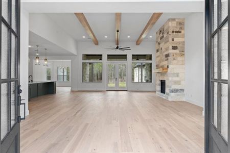 Engineered Hardwood Flooring and Beams Beckon You to Enter