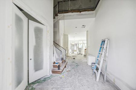 Entry foyer.  Study is to the left of the photo. 12 foot ceilings throughout the first floor.  Construction as of 10/29