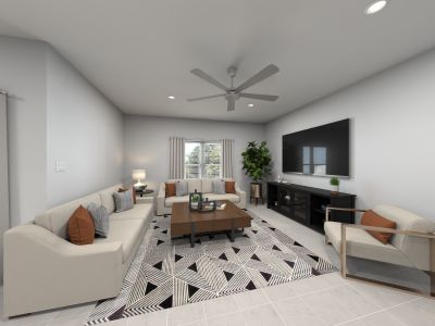 Rendering of Living Room in Sawyer floorplan