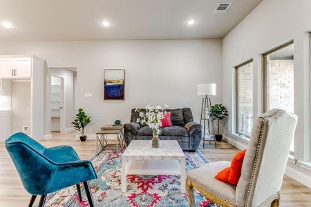 Living room featuring light hardwood / wood-style floors