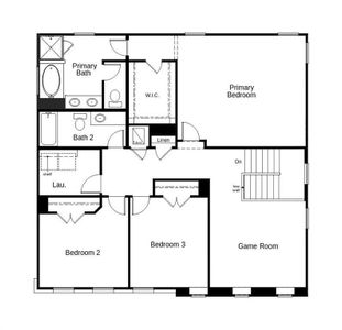 This floor plan features 4 bedrooms, 3 full baths and over 2,400 square feet of living space.