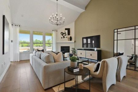 Photo of Pulte model home with same floor plan, not of actual home listed.