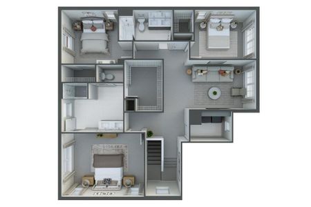 Alton Creek | The Maxwell | Floor Plan Rendering *actual finishes and structural options vary on this home