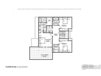 Second Floor Plan (for illustration and marketing purposes only, and are subject to change.)