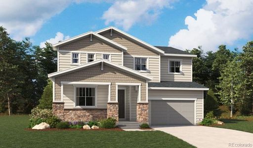 New construction Single-Family house 4667 Singletree Lane, Brighton, CO 80601 Ammolite- photo 0