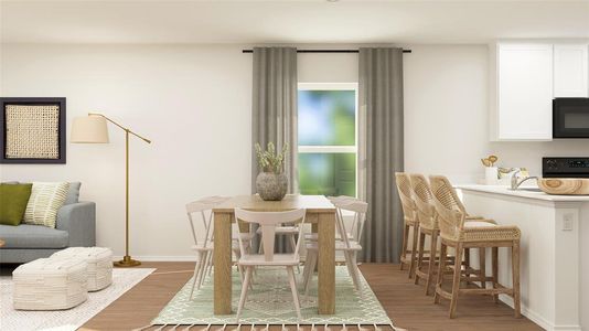 Dining room with hardwood / wood-style floors