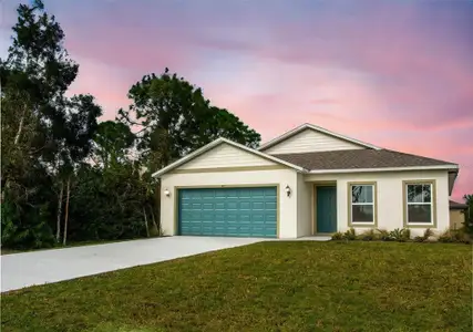 New construction Single-Family house 447 Raymer St, Lehigh Acres, FL 33974 plan Sanibel II - image
