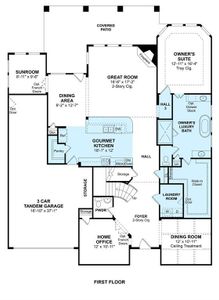 The Jonathan floor plan by K. Hovnanian® Homes. 1st Floor shown. *Prices, plans, dimensions, features, specifications, materials, and availability of homes or communities are subject to change without notice or obligation.