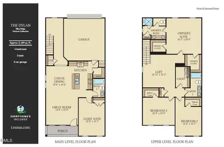 New construction Townhouse house 2213 Mica Ridge Ln, Durham, NC 27703 plan Dylan - image