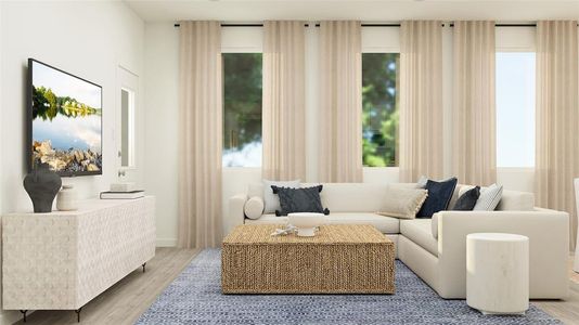 Living room featuring hardwood / wood-style flooring