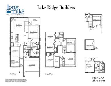 Plan 270 features 4 bedrooms, 3 full baths, 1 half bath and over 2,800 square feet of living space.