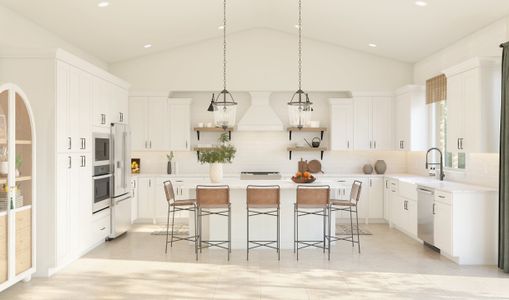 Kitchen with center island and pendant lighting